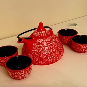 Red Chinese Tea Set